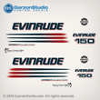 2004 2005 2006 EVINRUDE 150 hp DIRECT INJECTION BOMBARDIER Decals Set kit WHITE ENGINE COVERS