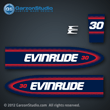 Evinrude Outboard decals 30 horsepower 1998-1999 BE30BAEC BE30BALECS BE30BAEEC BE30BAEEN