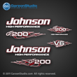 Johnson Outboard Decal gt200 gt 200 v6 flames collection garzonstudio decals