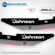 Johnson 1986 15 hp decal set gray 86 decals 0396330 - 0396331 - 0396332 decal set J15ECDE J15ELCDE J15RCDE J15RLCDE