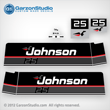 Johnson 1989 25 hp decal set black decals late 80's