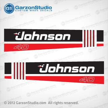 DECAL SET RED 30 hp OUTBOARD  DECALS JOHNSON