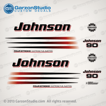
Johnson 2003 2004 2005 2006 90 hp Fourstroke 4S Four Stroke 4 Electronic Fuel Injection
BJ115L4SDA, BJ115L4SRC, BJ115L4STS, BJ115PX4SDA, BJ115X4SRC, BJ115X4STS, J115PL4SDA, J115PL4SOR, J115PL4SOR, BJ115PL4SOR, J115PL4SRC, J115PL4STS, J115PX4SDA, J115PX4SOR, J115PX4SOR, BJ115PX4SOR, J115PX4SRC, J115PX4STS.

5033237 DECAL Stripe, Stbd
5033236 Port
5033242 BOMBARDIER
5032867 Johnson
5033239 90HP
5032816 FUEL
