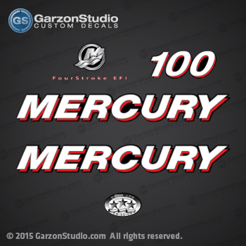 2005 2006 Mercury 100 HP H.P. HORSEPOWER HORSE POWER 898132A06
EFI ELECTRONIC FUEL INJECTION
Fourstroke 4 stroke 4-Stroke four stroke 4S
decal set decals sticker stickers
2005 2006 2007 2009 2010 MERCURY 100 HP

896920T03 TOP COWL ASSEMBLY (Mercury) SN# 1B226999 & Below
896920T17 TOP COWL ASSEMBLY (Mercury) SN# 1B227000 & Up

898132A06 DECAL SET (Mercury 100 EU)

100 EFI (4-STROKE) Mercury Outboard
100HP Mercury Serial Numbers: 1B227000 THRU 1B366822
ELPT 4: 1100F13FF, 7100F13UF 

