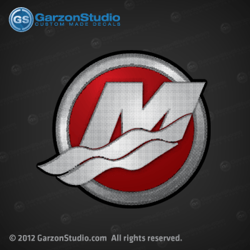 Mercury Outboard M logo round Red decal | GarzonStudio.com
