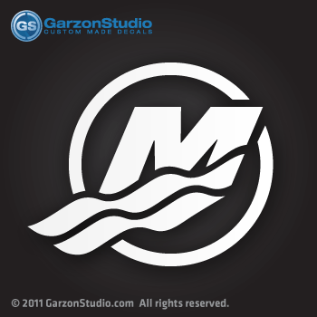 Mercury Outboard M logo round decal | GarzonStudio.com