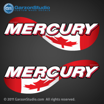 MERCURY outboards canada flag decals stickers