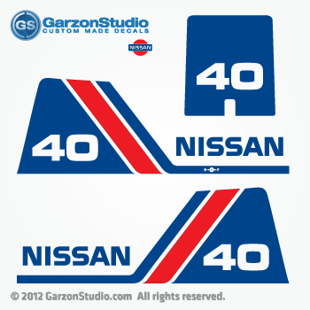 Nissan outboard motor decals #8