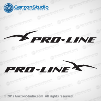proline Pro-Line BOAT DECAL set boats decals  1994 1995 1996 1997 1998 1999 2000 2001 2002 2003 2004 2005 2006 and 2007 gold black vinyl boat  hull