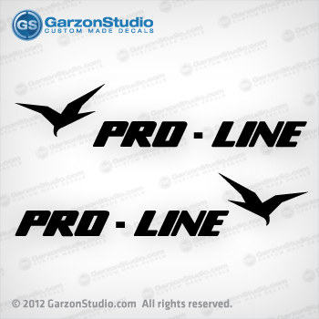 proline Pro-Line BOAT DECAL set boats decals  1994 1995 1996 1997 1998 1999 2000 2001 2002 2003 2004 2005 2006 and 2007 gold black white silver vinyl boat  hull vinyl cut