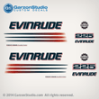 EVINRUDE 200 hp BOMBARDIER FICHT RAM INJECTION 2002-2005 Decals Set kit