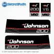 1989 1990 johnson 200 hp decals outboard VRO V6 black decal set