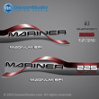 1996 1997 1998 Mariner 225 hp MAGNUM EFI 3.0 litre Decal set Red decals