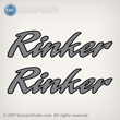 Rinker Boat Decals with outline #1 Silver Black outline
