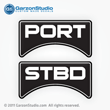 Stratos Boats fuel tank Decals Set port stbd