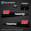 Tohatsu Outboard Decal Tohatsu M9.9C M9.9CEF M9.9CEP 2-stroke carburated Decal set for 1990 1991 1992 1993 1994 1995 1996 1997 1998 1999 2000 2001 2002 and earlier 9.9hp outboards