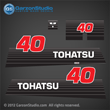 Tohatsu Outboard Decal 2002 - early Tohatsu 40hp Decal set M40C decals