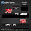 Tohatsu Outboard Decal 2002 - early Tohatsu 70 HP 70hp Decal set M70B decals NG587-8020M