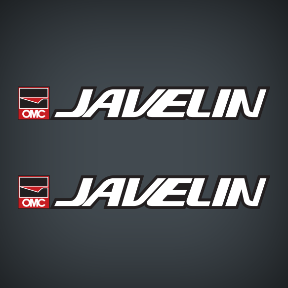 OMC Javelin Boat decal set - Javelin logo decals