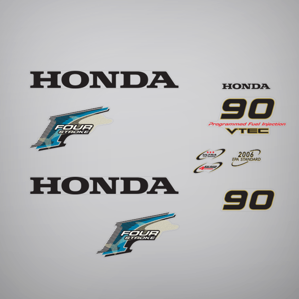 Honda 90hp 4 stroke outboard engine decals/sticker kit other outputs available 