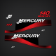 1999 2000 2001 2002 2003 2004 Mercury 140 hp JET Decal set red 826333A00
