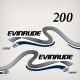 1999-2000 Evinrude 200 hp Ficht Direct Fuel Injection Decal Set White Models