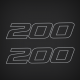 2019 2020 2021 Mercury 200 Numbers silver outline decals - For V8 4S outboards stickers sticker decal set die cut vinyl 200hp horsepower