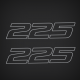 2019 2020 2021 Mercury 225 Numbers silver outline decals - For V8 4S outboards stickers sticker decal set die cut vinyl 225hp horsepower