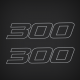 2019 2020 2021 Mercury 300 Numbers silver outline decals - For V8 4S outboards stickers sticker decal set die cut vinyl 300hp horsepower 300R