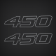 2019 2020 2021 Mercury 450 Numbers silver outline decals - For V8 4S outboards stickers sticker decal set die cut vinyl 450hp horsepower 450R