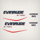 2004 2005 2006 2007 2008 
2009 Evinrude 90 hp E-TEC Decal Set White Models