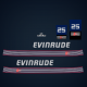1989 1990 1991 Evinrude 25 hp decal set (Outboards)