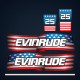 1989-1991 Evinrude 25 hp Custom U.S Flag Decal Set