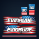 1989 1990 1991 Evinrude 30 hp Custom U.S Flag decal set