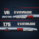 1995-1997 Evinrude 175 hp Intruder V6 Decal Set 0284879