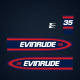 1998-1999 Evinrude 35 hp Decal Set 0285045 *