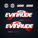 2003-2005 Evinrude 200 hp Direct Injection Canada FLAG decal set FHL Models