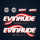 2004 2005 Evinrude 250 hp Direct Injection decal set for Flag Decals FHL FHX MODELS 0215317