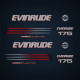 2004-2005 Evinrude 175 hp Direct Injection Decal Set Blue Models