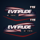 2007-2017 Evinrude 115 hp flag decal set E-TEC Blue Models