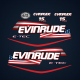 2009 2010 2011 2012 Evinrude 15 hp H.O. U.S Flag Factory decal set Blue covers