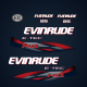 2011-2013 Evinrude 25 hp H.O. E-TEC decal set Blue covers. 0215776