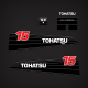 2002 and earlier Tohatsu 15 hp decal set 3R3S87801-0