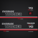 1989 Evinrude Tracker 70 hp Decal Set Pro Series Red