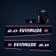 1993 1994 Evinrude 2.0 hp Decal Set 0114893