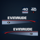 1995 1997 Evinrude 40 hp Decal Set 0284337 - 0284830