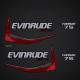 2014-2015 Evinrude 75 hp E-TEC Decal Set Graphite Models