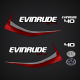 2015-2016 Evinrude 40 hp E-TEC Decal Set Graphite Models