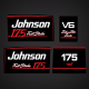 1991 1992 1993 1994 1995 1996 Johnson 175 HP Fast Strike V6 SSS Decal Set
johnson 175 hp graphics
outboard decals 
engine cover stickers