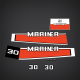 1988-1989 Mariner 30 hp decal set 81202M, 95547M, 95675M, 813273M, 95674M